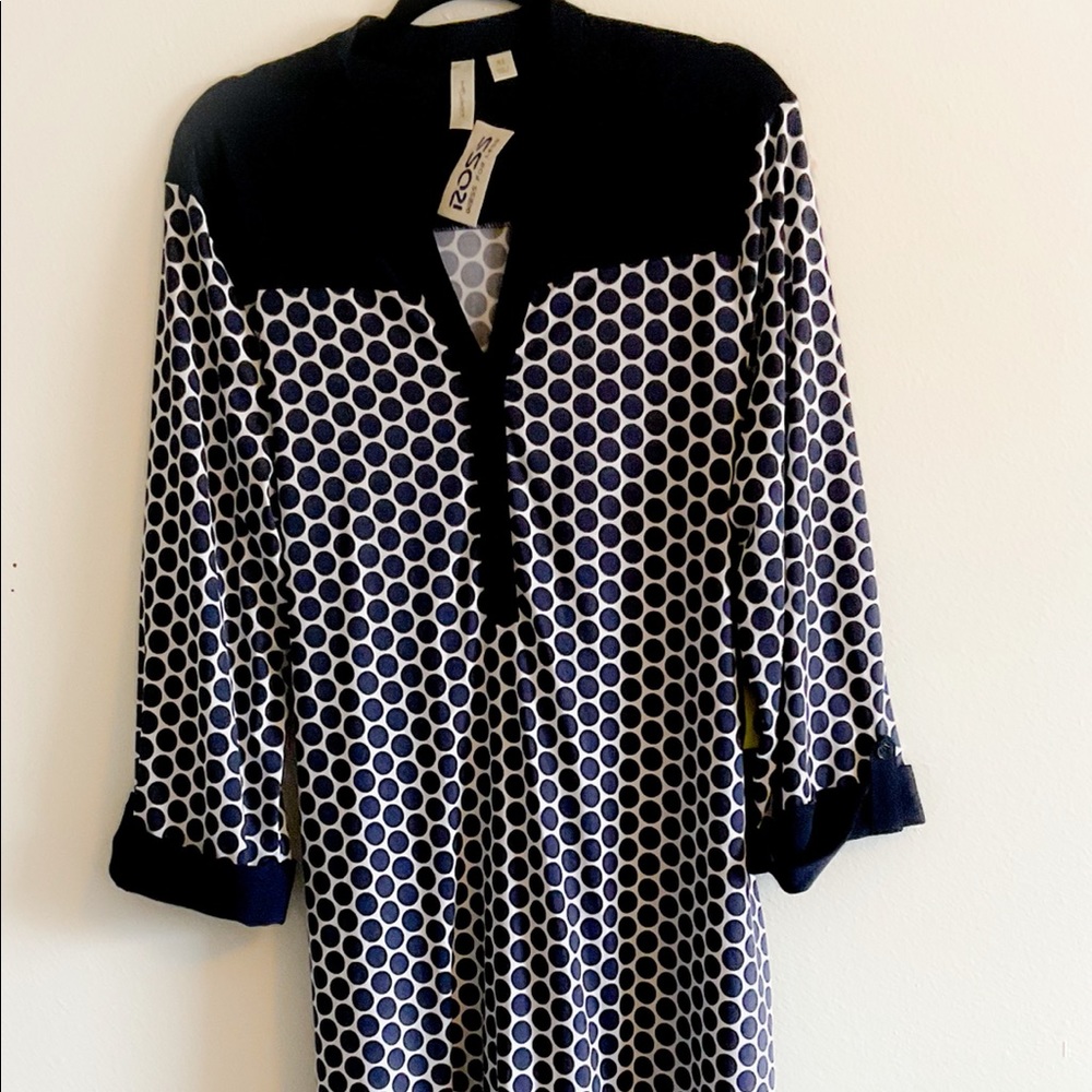 Dark blue polka dot dress
